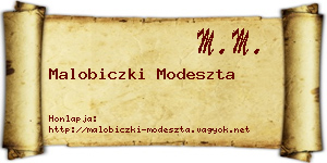 Malobiczki Modeszta névjegykártya